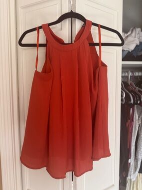 Doe & Rae Red Halter-Neck Sleeveless Camisole